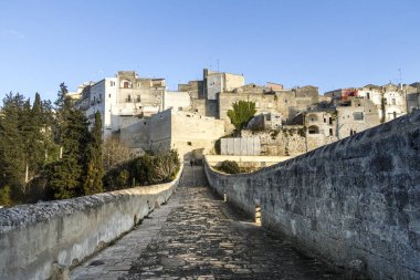 Eski Matera, Basilicata, İtalya 'nın mimarisi.