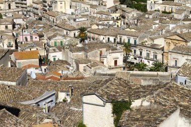 Taormina 'nın mimarisi - ünlü Akdeniz tatil köyü, Sicilya, İtalya.