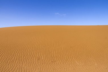 Sarı çöl kumunun manzarası, Fas.