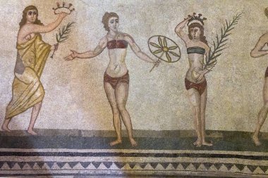 Taormina 'nın eski mimari detayları - ünlü Akdeniz tatil köyü, Sicilya, İtalya.