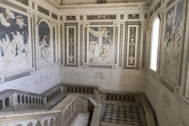 Taormina 'nın eski mimari detayları - ünlü Akdeniz tatil köyü, Sicilya, İtalya.
