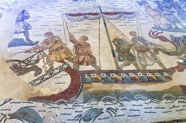 Taormina 'nın eski mimari detayları - ünlü Akdeniz tatil köyü, Sicilya, İtalya.