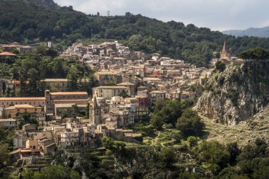 Taormina - ünlü Akdeniz tatil kasabası, Sicilya, İtalya.