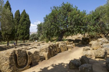 İtalya 'da Antik Tapınak Vadisi, Sicilya Agrigento Kalıntıları.