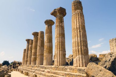 İtalya 'da Antik Tapınak Vadisi, Sicilya Agrigento Kalıntıları.