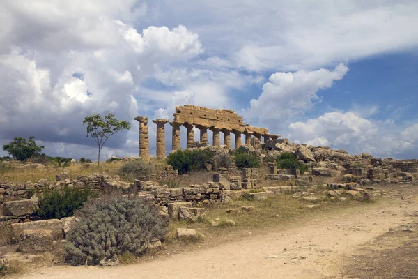 Antike Ruinen Von Steinernen Tempeln Und Natur Blick Von Der — Stockfoto