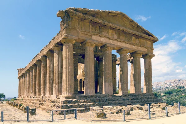 Antiguas Ruinas Del Valle Los Templos Agrigento Sicilia Italia —  Fotos de Stock