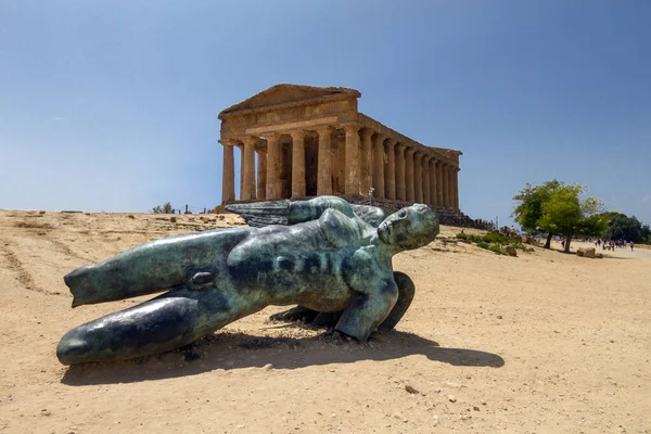 Antigas Ruínas Vale Dos Templos Agrigento Sicília Itália — Fotografia de Stock