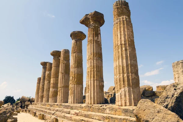 Starověké Zříceniny Údolí Chrámů Agrigento Sicílie Itálii — Stock fotografie