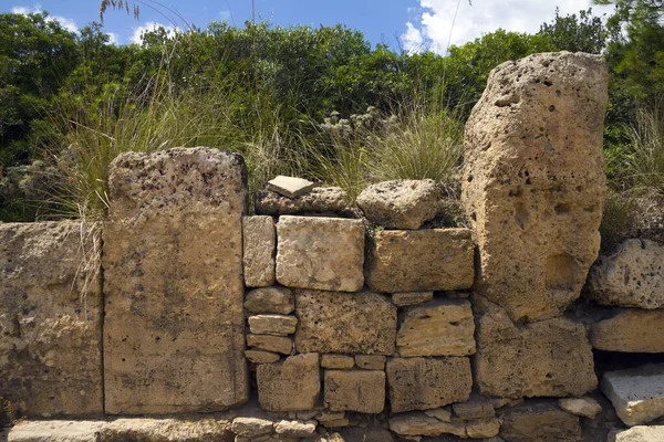 Antiguas Ruinas Del Templo Piedra Naturaleza Vista Desde Ciudad Segesta — Foto de Stock