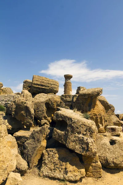 Ancient Ruins Valley Temples Agrigento Sicily Italy Stock Picture