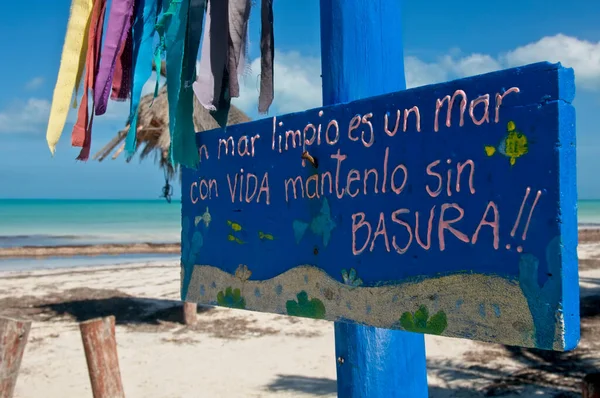 Ökologisches Schild Text Ein Sauberes Meer Ist Ein Lebendiges Meer — Stockfoto