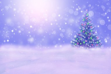 Güzel kış gece arka plan kopya alanı ile xmas ağacı ile