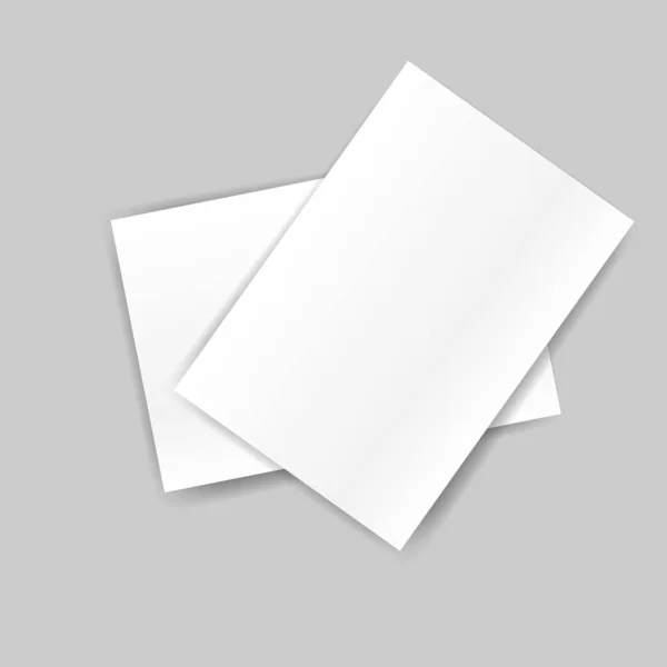 Bianco Foglio Carta Sfondo Grigio — Vettoriale Stock