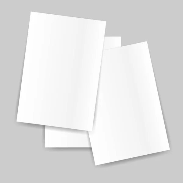 Leere Papierbögen Auf Grauem Hintergrund — Stockvektor
