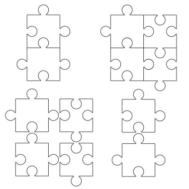 Basit çözümler kavramı, uyumluluk çizgisi simgesi, bulmaca parçalarını birleştirme, problem kümesi çözümleme