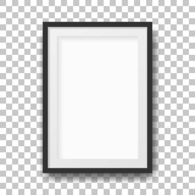 Gerçekçi siyah fotoğraf çerçevesi. Vektör