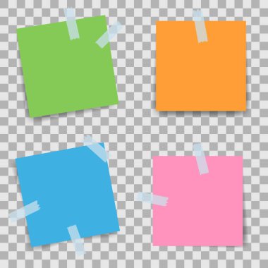 Yapışkan bantlı not kağıtları.