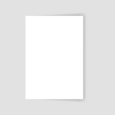 Gri arkaplanda boş kağıt sayfası. 