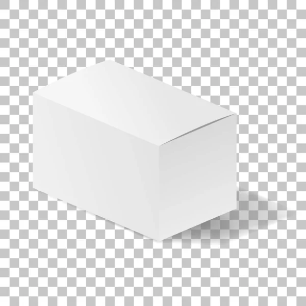 Blank Closed Cardboard Box Soft Shadow — Stock Vector