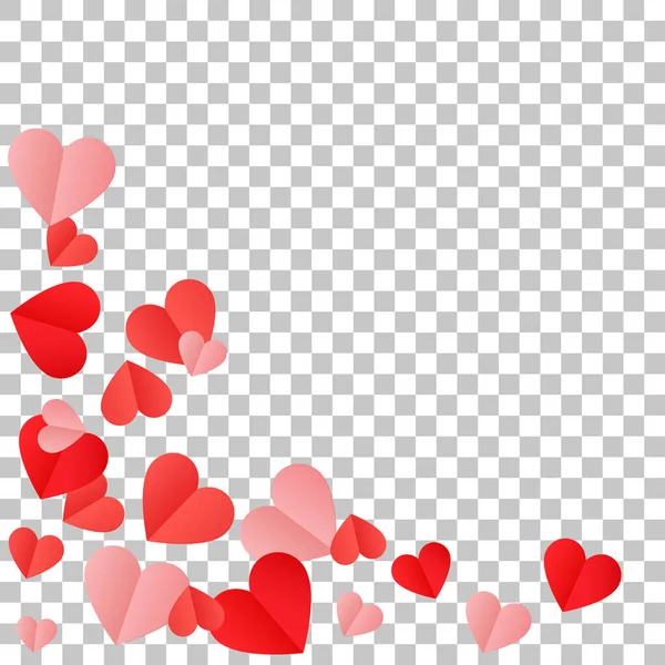 Red Hearts Confetti Background Inglés Patrón Del Día San Valentín — Vector de stock