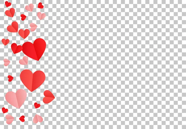 Red Hearts Confetti Background Padrão Dia São Valentim Com Amor —  Vetores de Stock