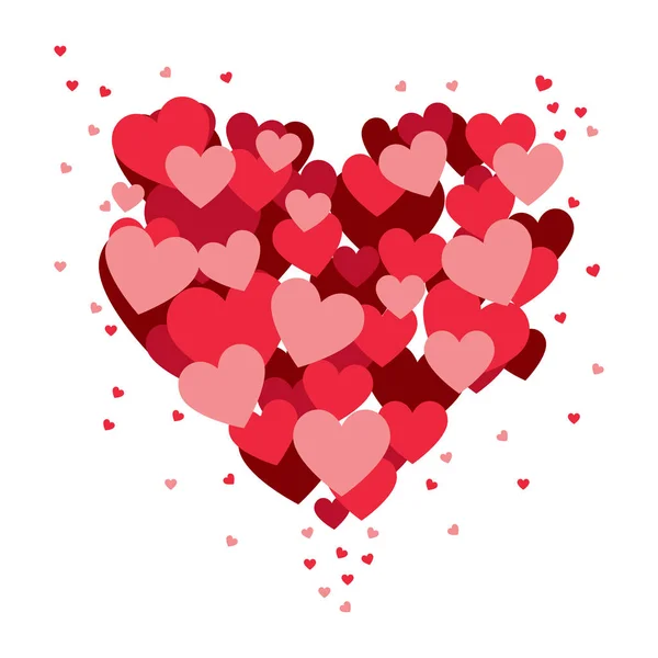 Червоне Кохання Серце Серцями — стоковий вектор
