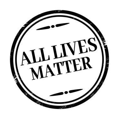 Beyaz arkaplan, vektör illüstrasyonunda tüm yaşamlar madde işareti veya damgası