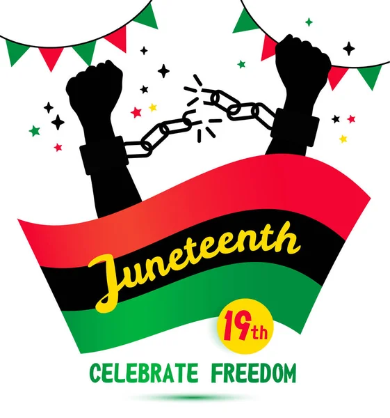 Juneteenth firandet bakgrund 19 juni — Stock vektor