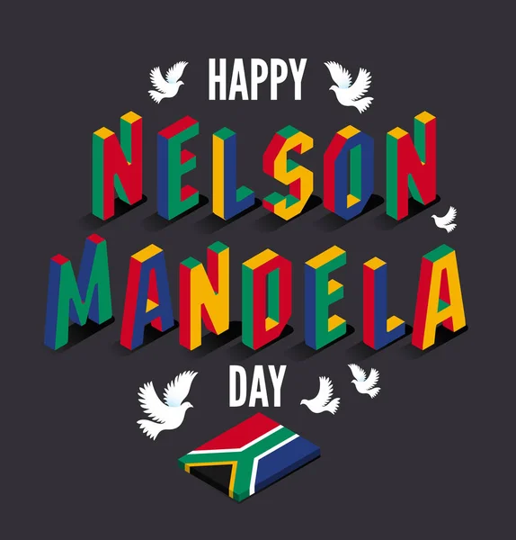 Vector illustration for happy International Nelson Mandela Day. — Stock Vector