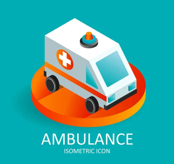 Icona dell'ambulanza veloce. Illustrazione isometrica dell'icona di ambulanza veloce per il web — Vettoriale Stock