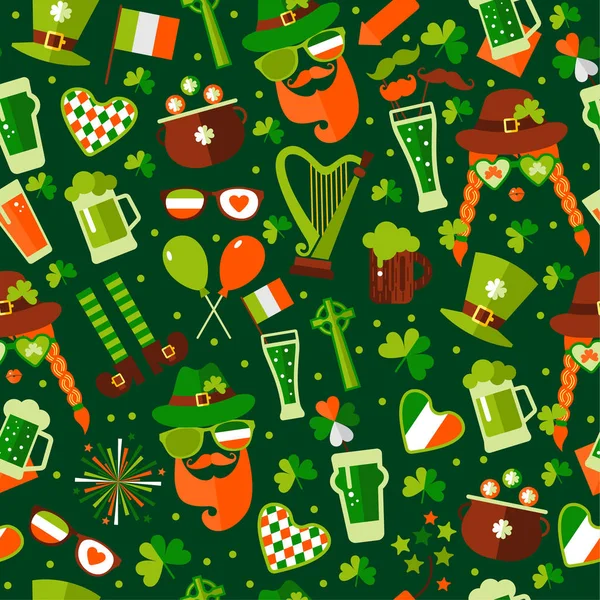 Χωρίς ραφή πρότυπο για Αγίου Patricks ημέρα στο πράσινο — Διανυσματικό Αρχείο