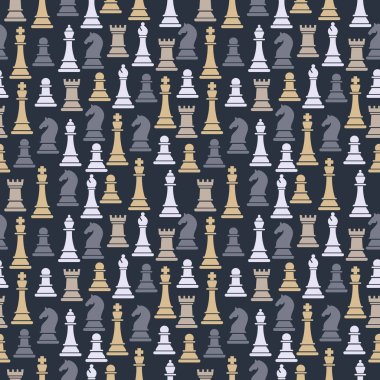 Satranç taşları ile Seamless modeli. Vektör çizim tasarım.