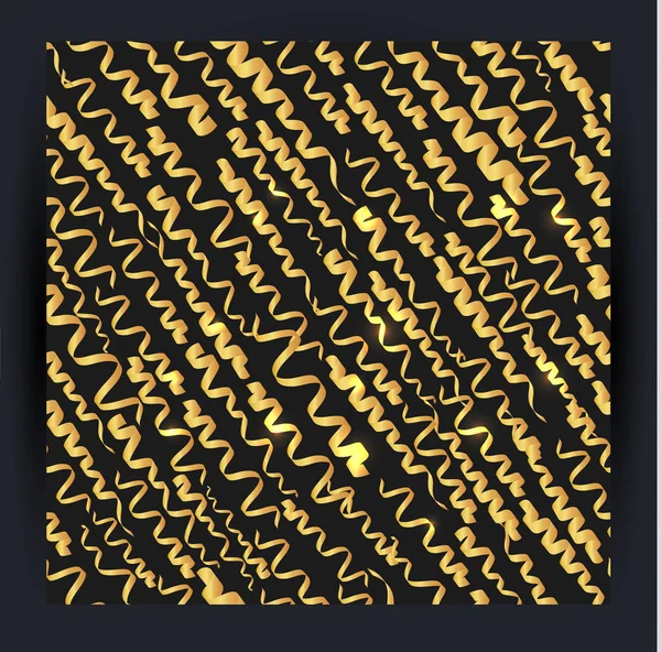 Mardi gras patrón sin costura con serpentina de oro — Vector de stock