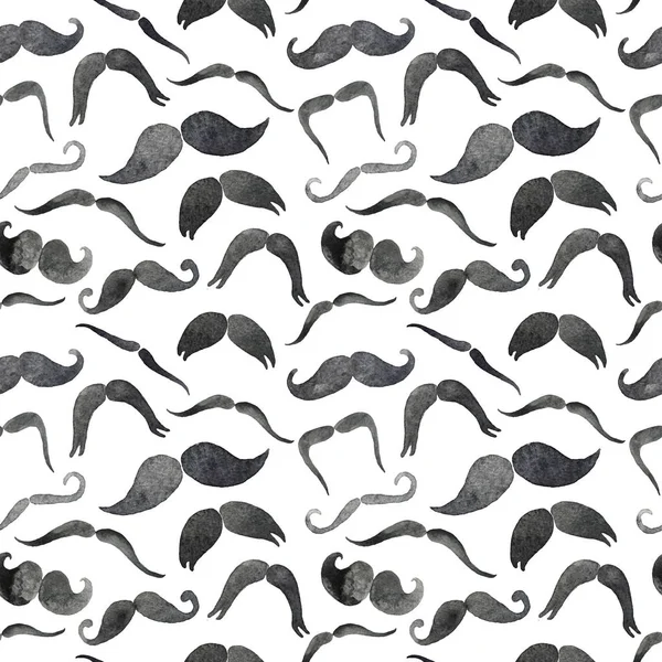 Mustaches set in watercolor. Design elements. Hand drawn set. — Stock Photo, Image