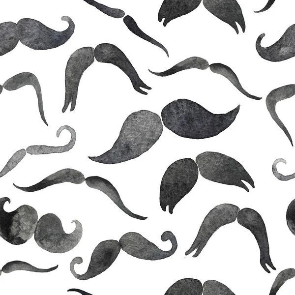 Mustaches set in watercolor. Design elements. Hand drawn set. — Stock Photo, Image