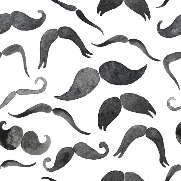 Mustaches set in watercolor. Design elements. Hand drawn vector set. — Stock Vector