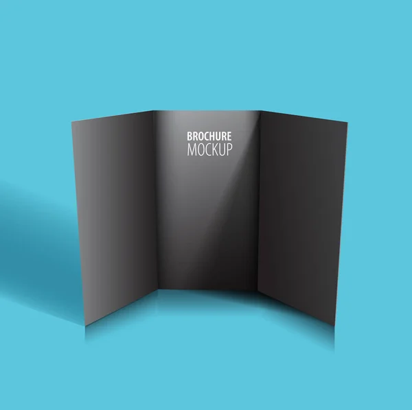 黒のパンフレットのデザインは、青に分離されました。リアル スタイル. — ストックベクタ