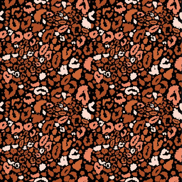 Leopardo inconsútil patrón de la naturaleza salvaje en negro. Vector animal print . — Foto de stock gratis