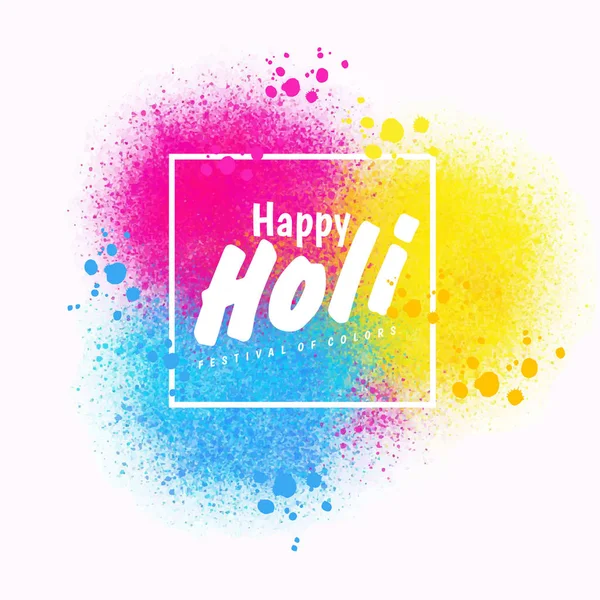 Holi festival de primavera de cores elemento de design vetorial e texto de amostra. Pode usar para banners, convites e cartões de saudação — Vetor de Stock