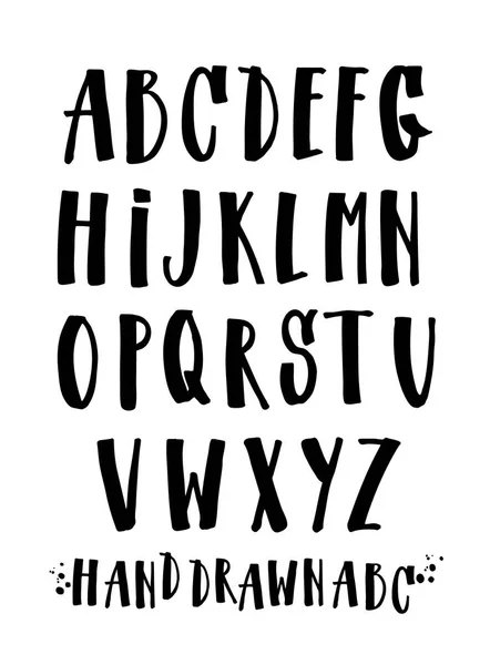 Vectoralfabet. Handgetekende letters. Brieven van het alfabet geschreven met een penseel. — Stockvector
