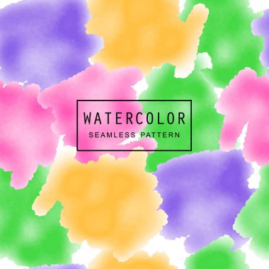 Çok renkli suluboya arka plan, vektör dikişsiz desen karo