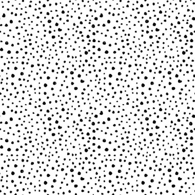 Elle çizilmiş dokular ile yaratıcı dikişsiz desen. Soyut arka plan. Polka nokta deseni. Siyah beyaz.