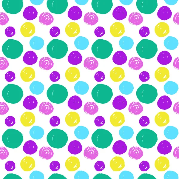 Creative seamless pattern with hand drawn textures. Abstract background. Polka dot pattern. — Stock Vector