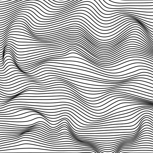 抽象的な波状のストライプパターン。美しい幾何学的波の質感。ファッション黒と白の波のデザイン.  — 無料ストックフォト