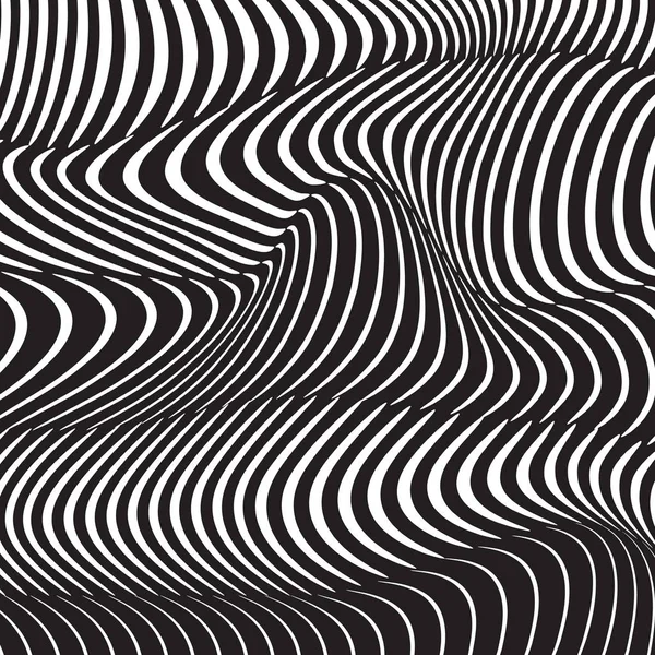 Patrón de rayas onduladas abstractas. Hermosa textura de onda geométrica. Diseño de onda en blanco y negro de moda . — Foto de stock gratis