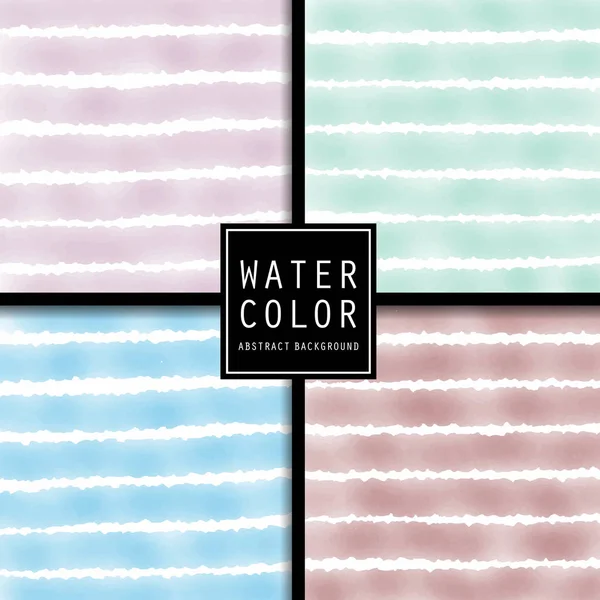 Vector pattern design set with watercolor light stripes. — Stock Vector