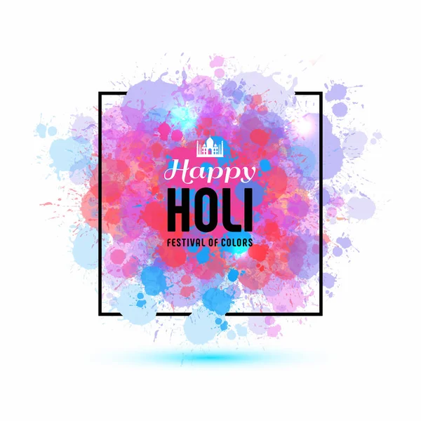 Holi spring festival of colors vector design element and sample text. Can use for banners, invitations and greeting cards. — Stockvector