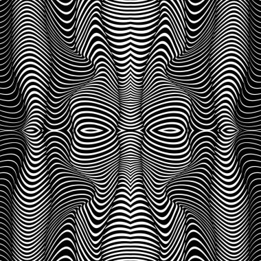 Soyut dalgalı çizgili desen. Güzel geometrik dalga dokusu. Moda siyah beyaz dalga tasarımı.