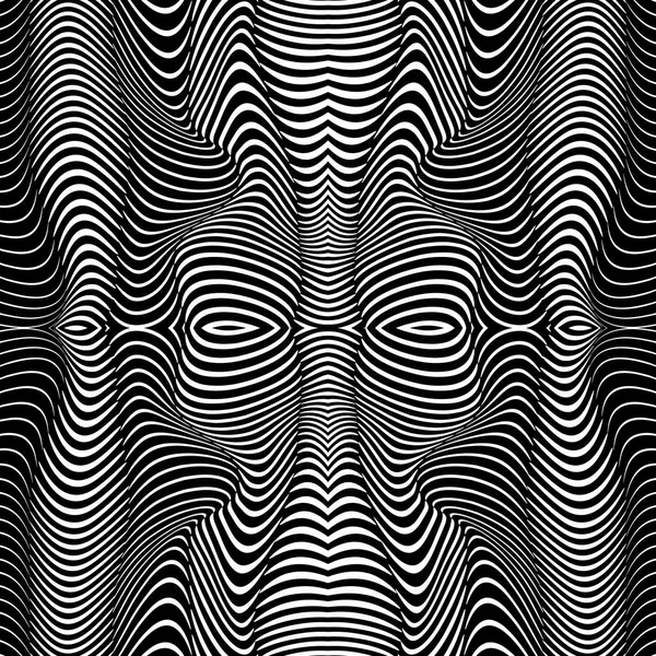 Soyut dalgalı çizgili desen. Güzel geometrik dalga dokusu. Moda siyah beyaz dalga tasarımı. — Stok Vektör